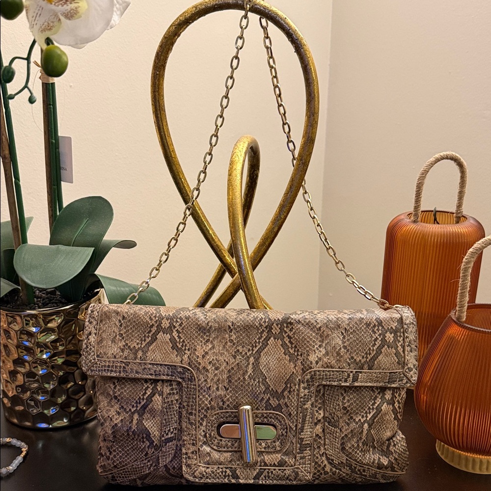 Christian Siriano Python Pattern Shoulder Bag wit… - image 5